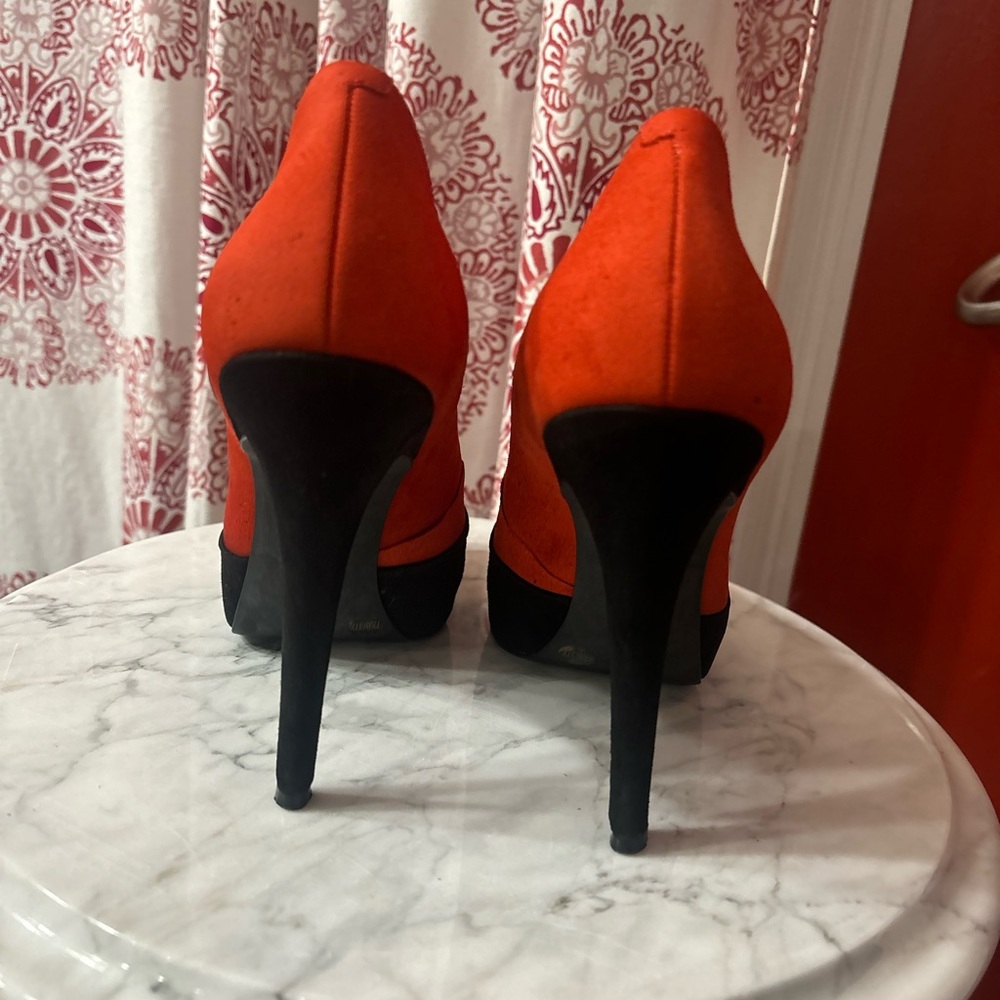 BCBGeneration, Black and Orange Platform Heels - image 6